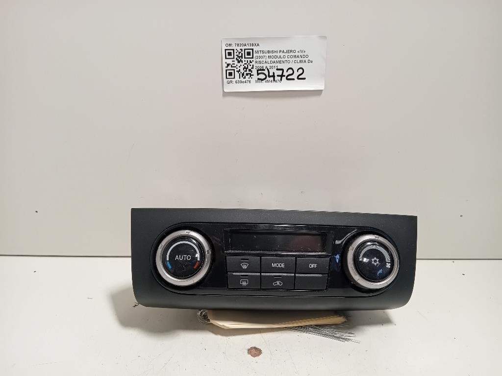 Modulo Comando Riscaldamento Clima 7820A139XA Mitsubishi Pajero IV 2007