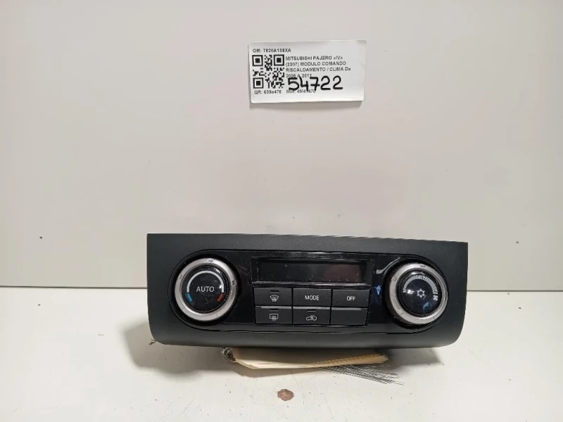 Modulo Comando Riscaldamento Clima 7820A139XA Mitsubishi Pajero IV 2007