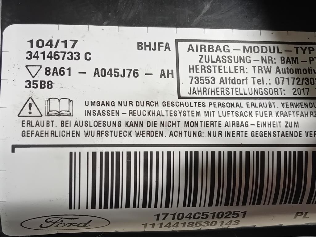 Air-bag Passeggero 8A61-A045J76-AH Ford Fiesta VI 2012