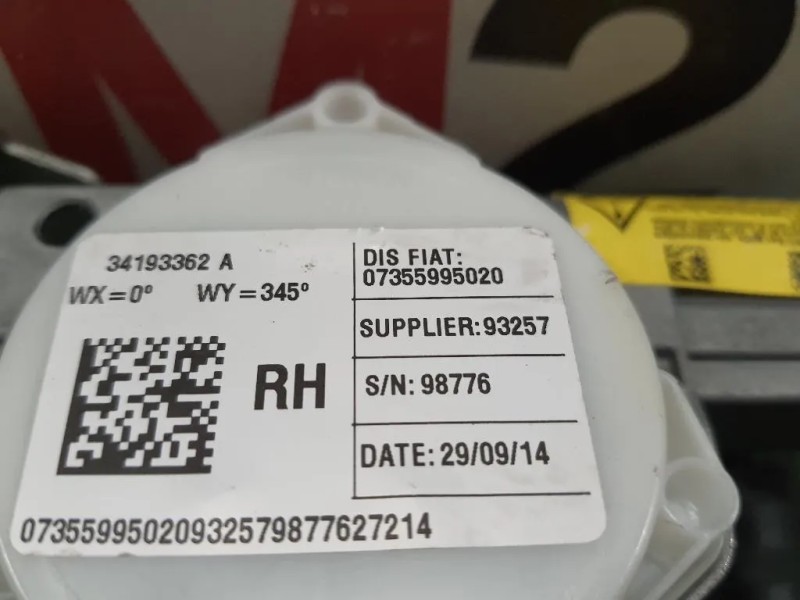 Cintura DI Sicurezza Sedile ANT DX 735599502 Fiat 500L 2013