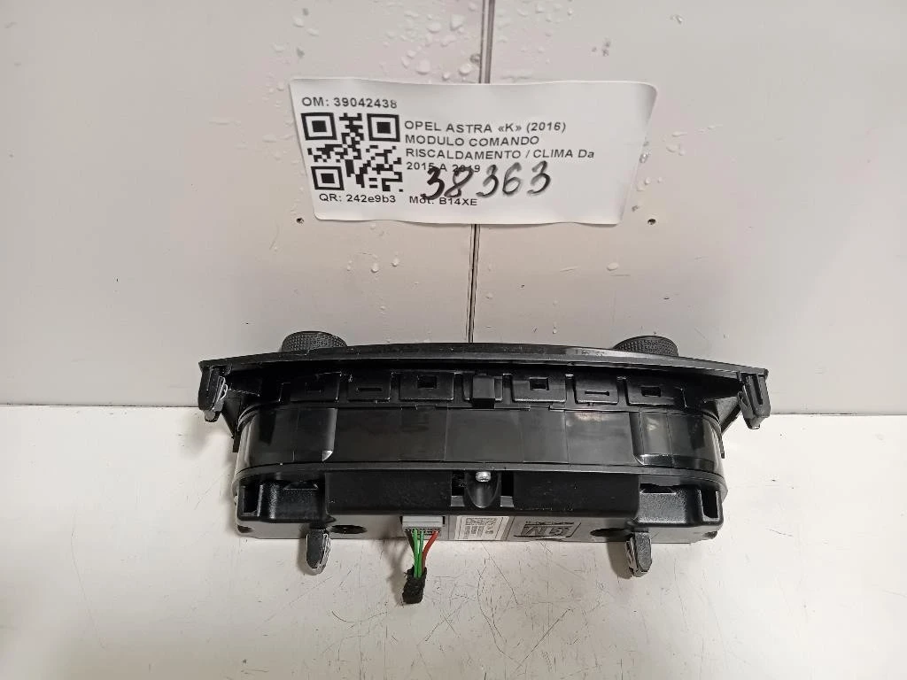 Modulo Comando Riscaldamento Clima 39042438 Opel Astra K 2016