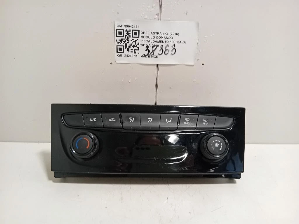 Modulo Comando Riscaldamento Clima 39042438 Opel Astra K 2016