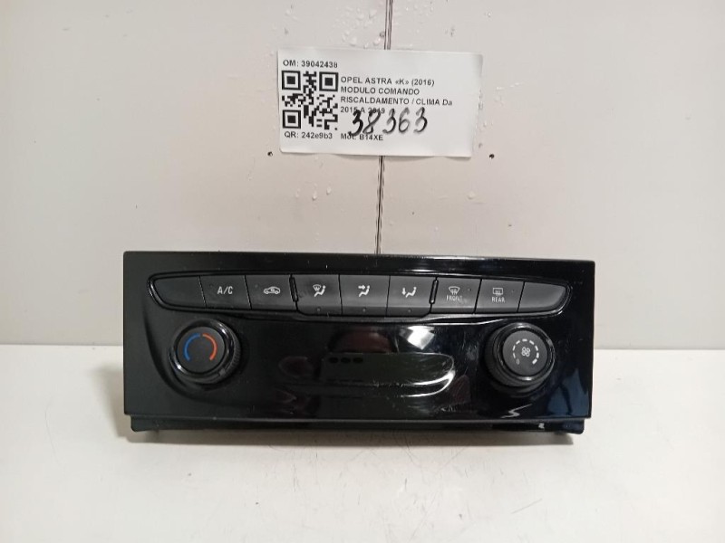 Modulo Comando Riscaldamento Clima 39042438 Opel Astra K 2016
