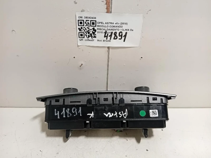 Modulo Comando Riscaldamento Clima 39042438 Opel Astra K 2016