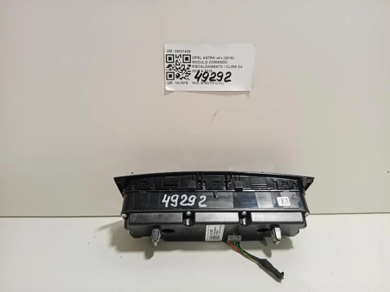 Modulo Comando Riscaldamento Clima 39021426 Opel Astra K 2016