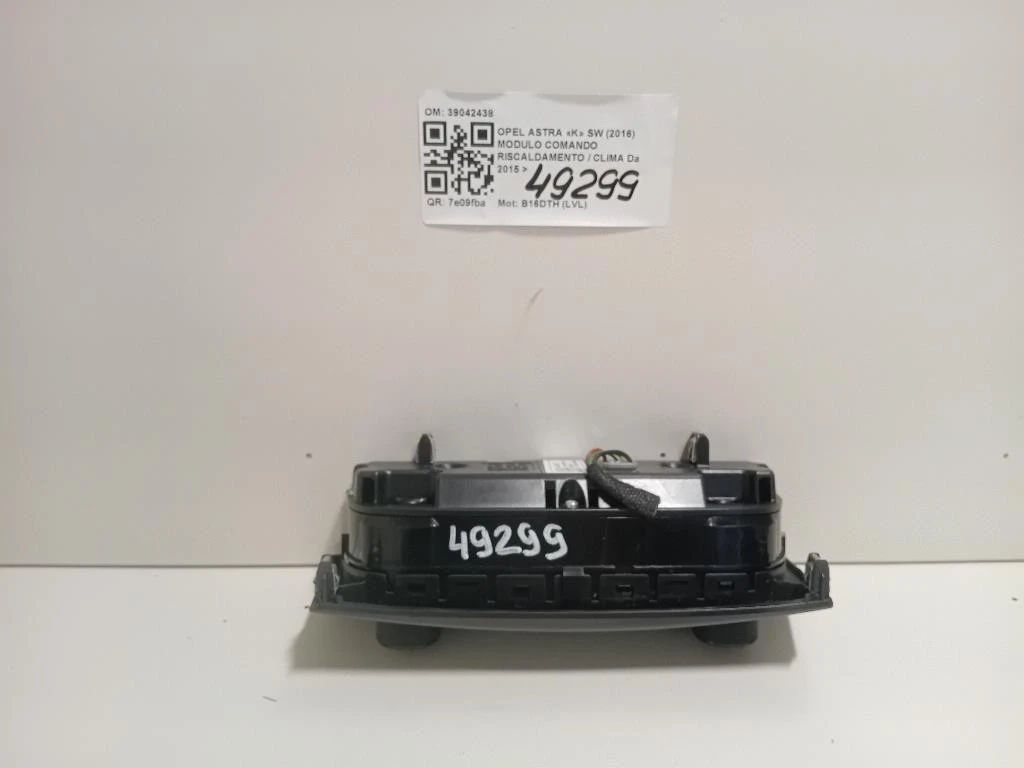 Modulo Comando Riscaldamento Clima 39042438 Opel Astra K SW 2016