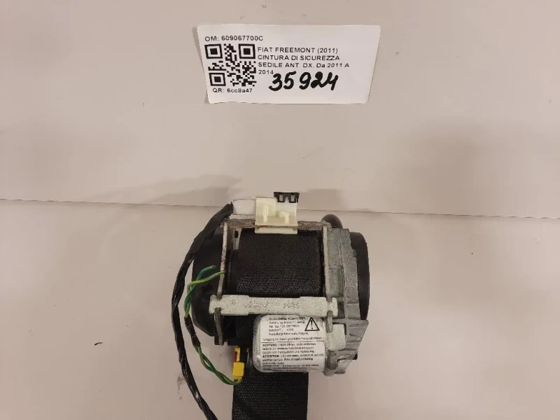 Cintura DI Sicurezza Sedile ANT DX 609067700C Fiat Freemont 2011