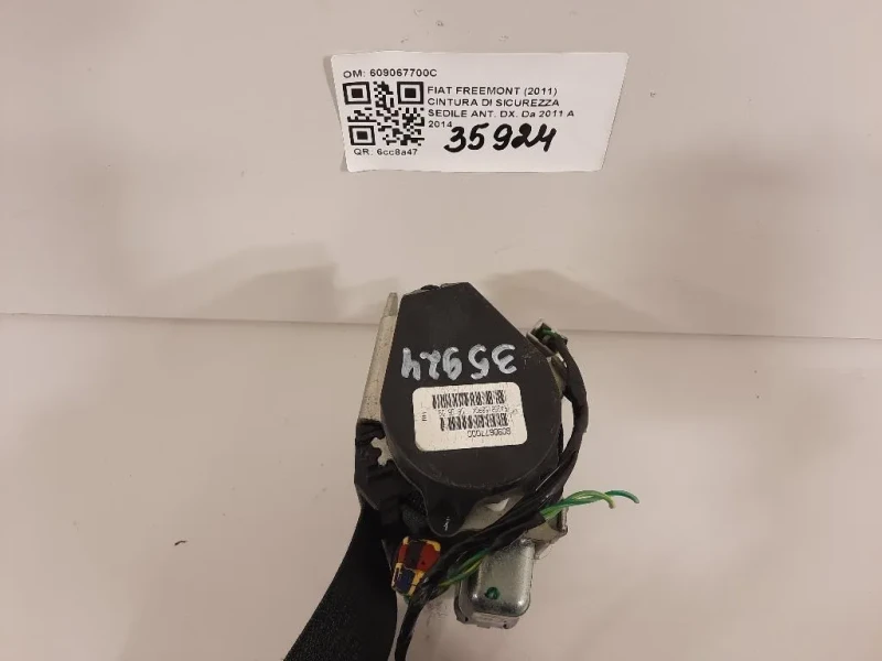 Cintura DI Sicurezza Sedile ANT DX 609067700C Fiat Freemont 2011