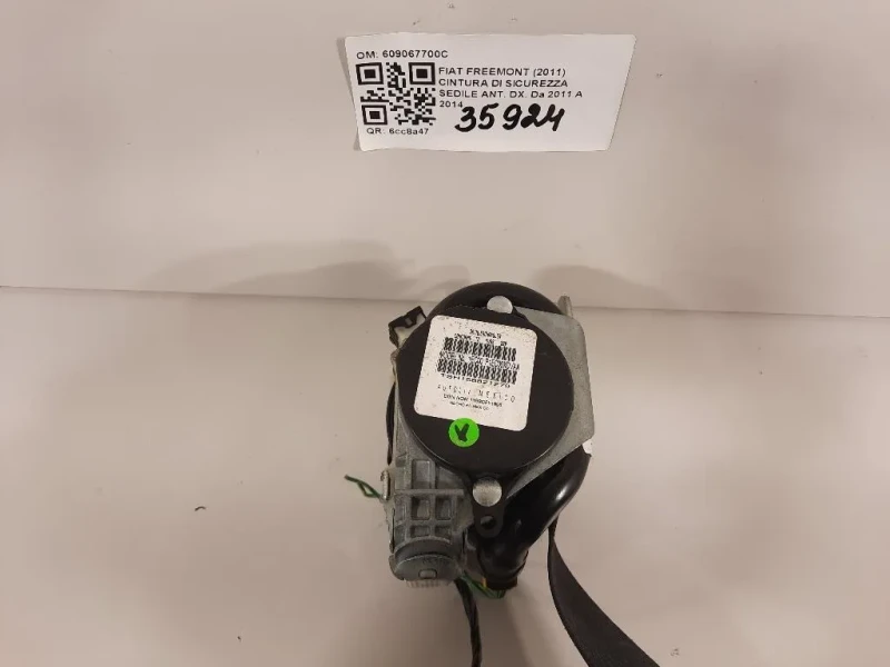 Cintura DI Sicurezza Sedile ANT DX 609067700C Fiat Freemont 2011