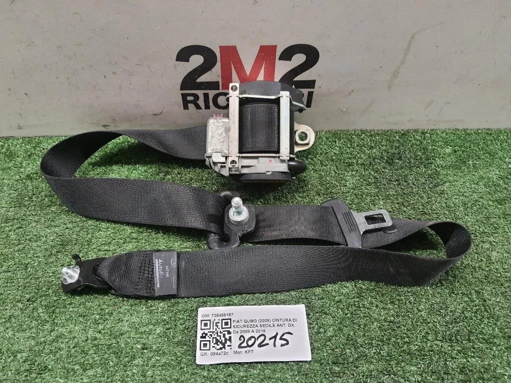 Cintura DI Sicurezza Sedile ANT DX 735489157 Fiat QUBO 2008