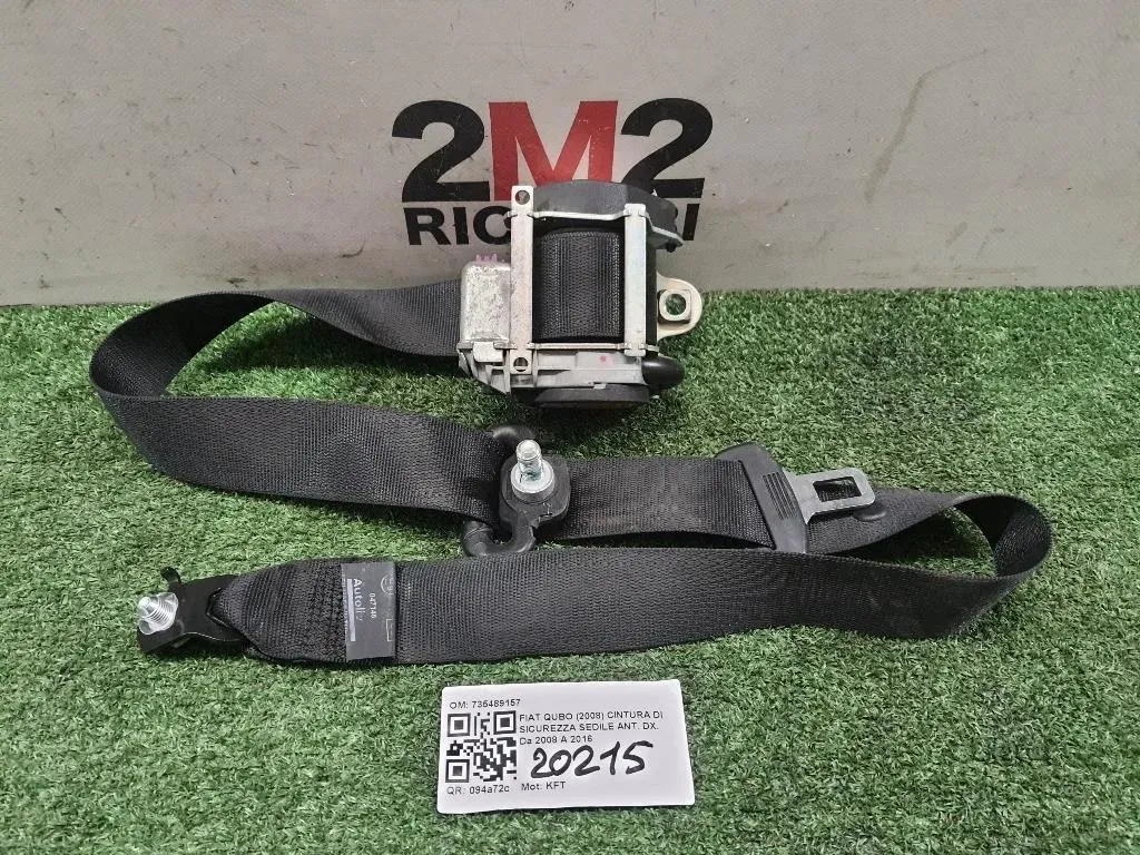 Cintura DI Sicurezza Sedile ANT DX 735489157 Fiat QUBO 2008