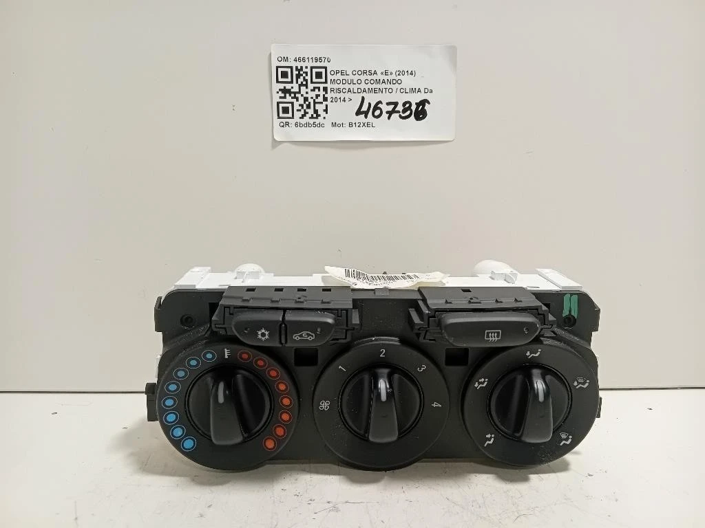 Modulo Comando Riscaldamento Clima 466119570 Opel Corsa E 2014