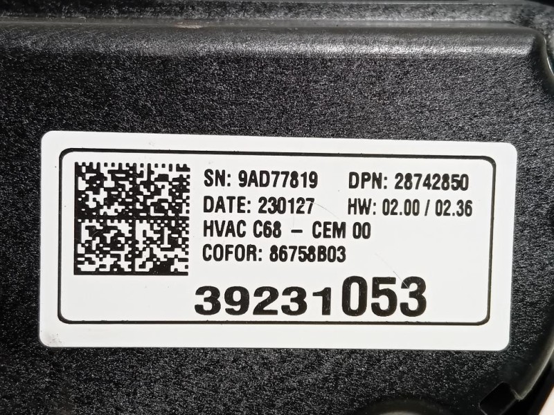 Modulo Comando Riscaldamento Clima 39231053 Opel Corsa F 2019