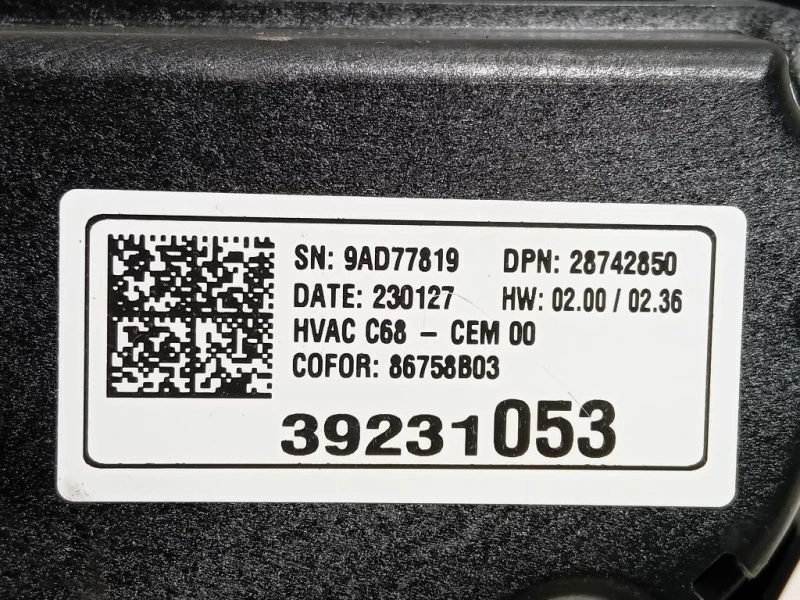 Modulo Comando Riscaldamento Clima 39231053 Opel Corsa F 2019