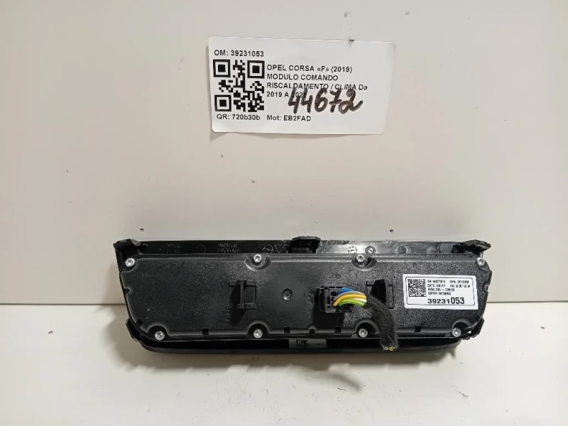 Modulo Comando Riscaldamento Clima 39231053 Opel Corsa F 2019
