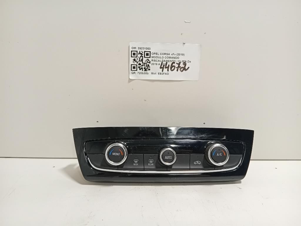Modulo Comando Riscaldamento Clima 39231053 Opel Corsa F 2019