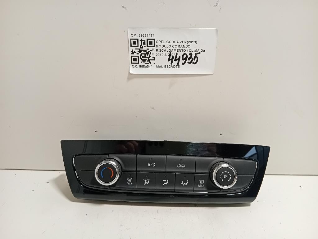 Modulo Comando Riscaldamento Clima 39231171 Opel Corsa F 2019
