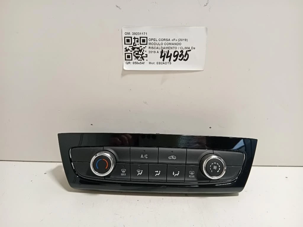 Modulo Comando Riscaldamento Clima 39231171 Opel Corsa F 2019