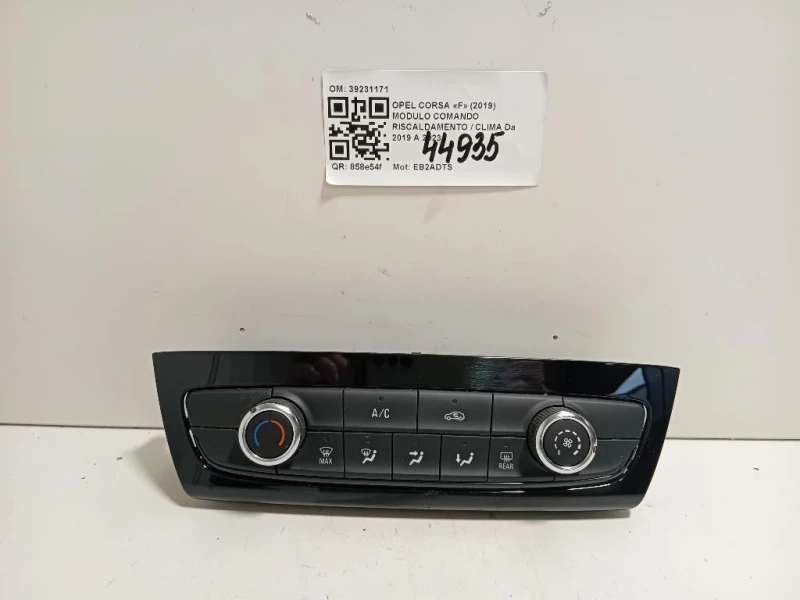 Modulo Comando Riscaldamento Clima 39231171 Opel Corsa F 2019