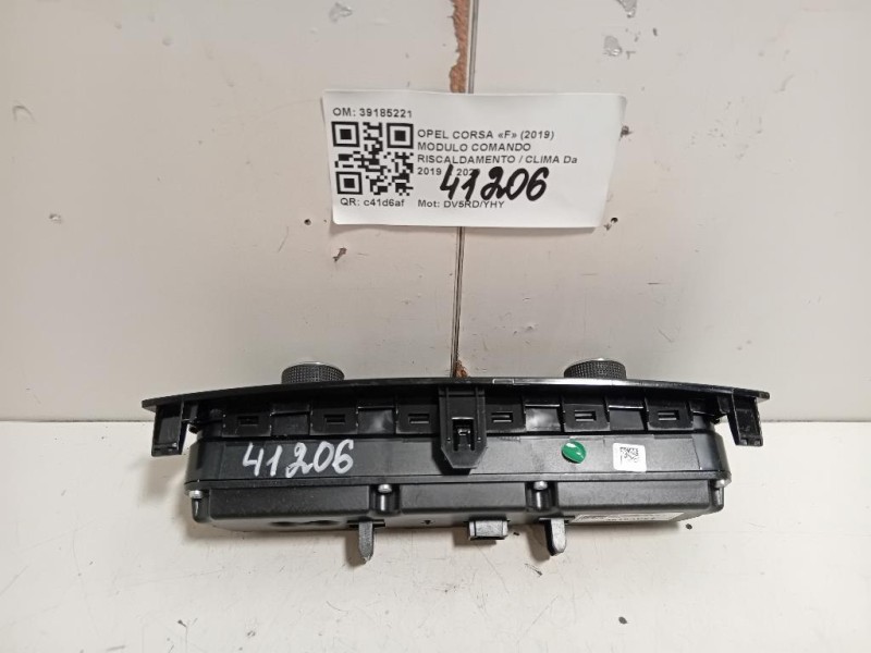 Modulo Comando Riscaldamento Clima 39185221 Opel Corsa F 2019