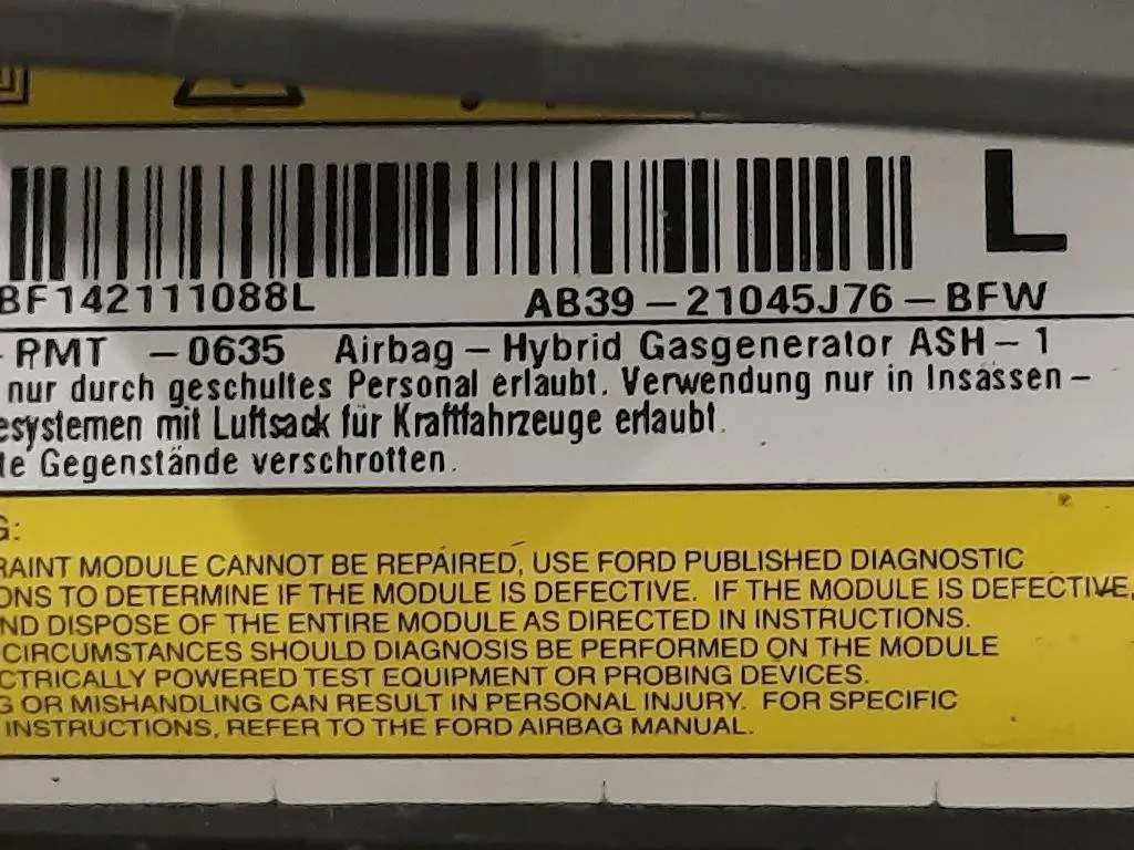 Air-bag Passeggero AB3921045J76BFW Ford Ranger IV 2012