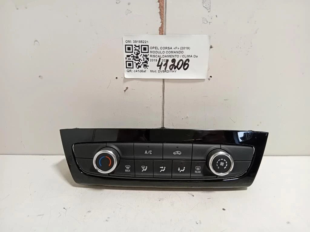 Modulo Comando Riscaldamento Clima 39185221 Opel Corsa F 2019