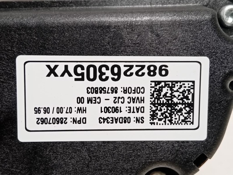 Modulo Comando Riscaldamento Clima 98226305YX Opel Crossland X 2017