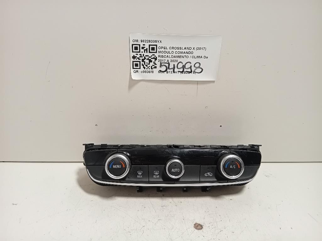 Modulo Comando Riscaldamento Clima 98226305YX Opel Crossland X 2017