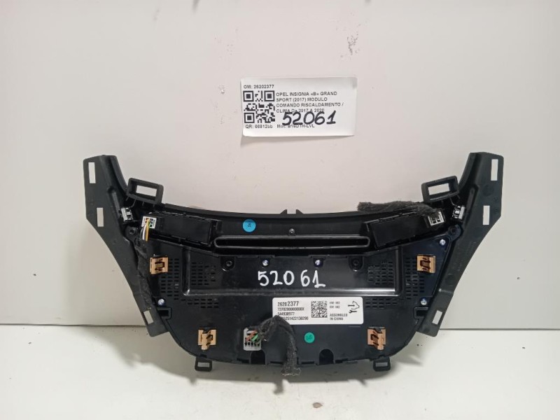Modulo Comando Riscaldamento Clima 26202377 Opel Insignia B Grand Sport 2017