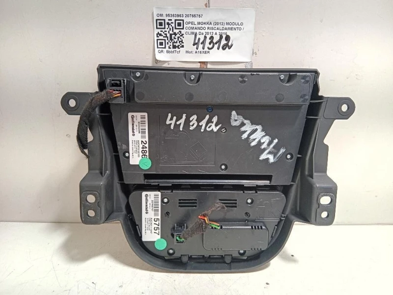 Modulo Comando Riscaldamento Clima 95363963 20765757 Opel Mokka 2013