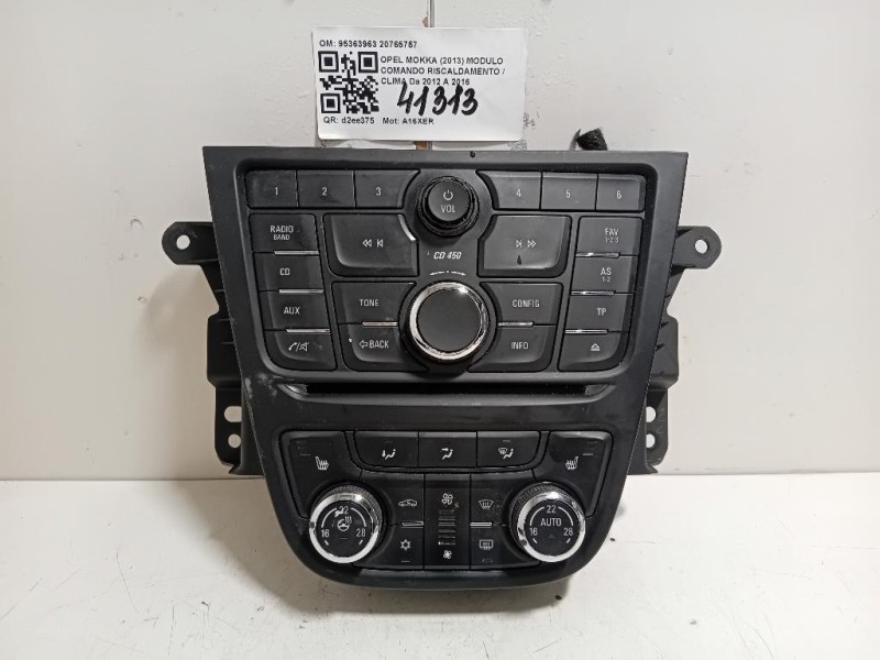 Modulo Comando Riscaldamento Clima 95363963 20765757 Opel Mokka 2013