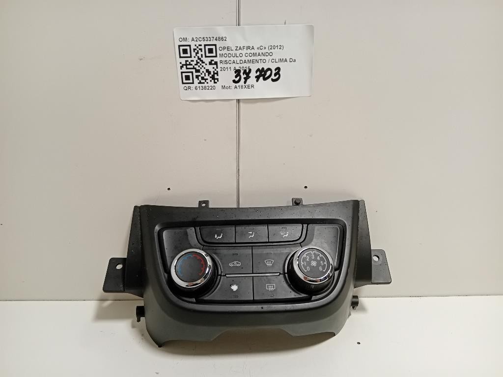 Modulo Comando Riscaldamento Clima A2C53374862 Opel Zafira C 2012