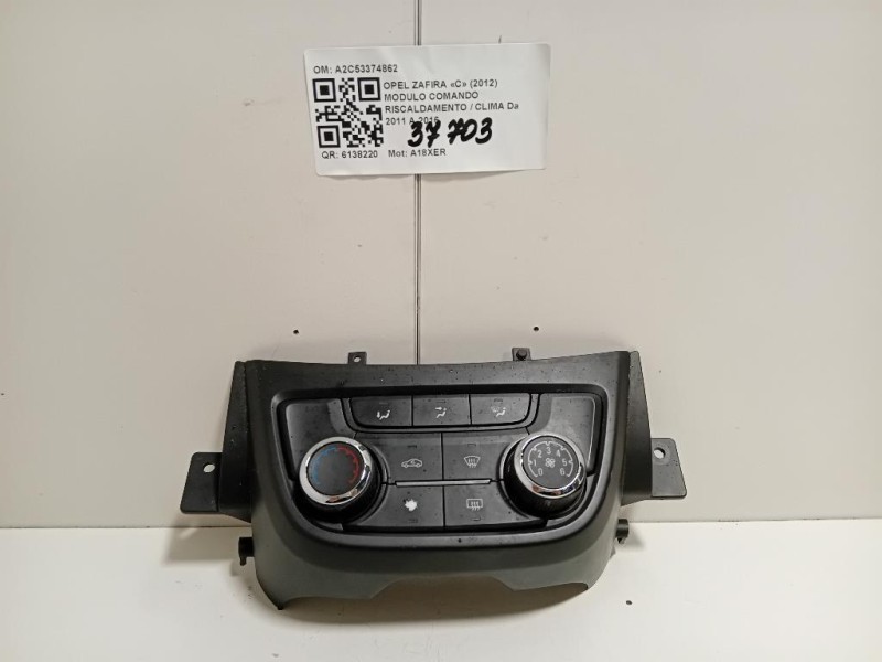 Modulo Comando Riscaldamento Clima A2C53374862 Opel Zafira C 2012