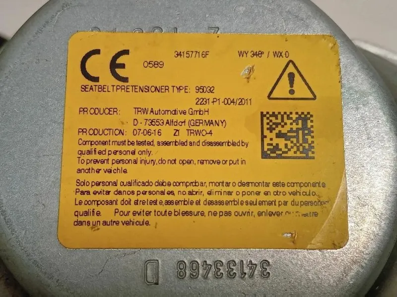 Cintura DI Sicurezza Sedile ANT DX 07356290480 Jeep Renegade 2015