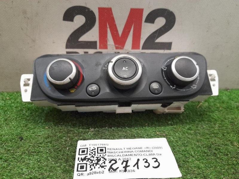 Modulo Comando Riscaldamento Clima T1001766G Renault Mégane III 2009