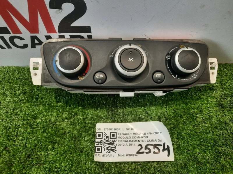 Modulo Comando Riscaldamento Clima 275101203R Renault Mégane III 2012