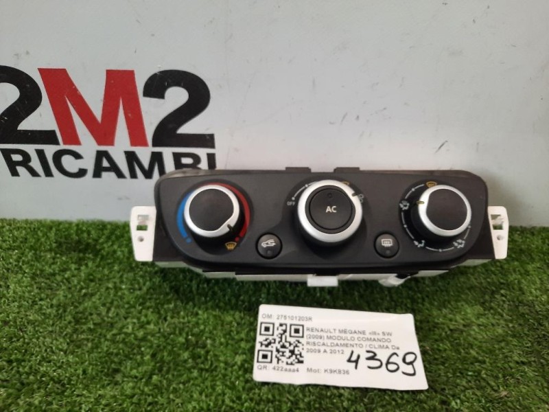 Modulo Comando Riscaldamento Clima 275101203R MODULO CONTROLLO Renault Mégane III SW 2009