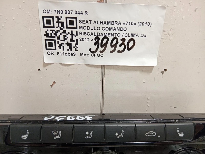 Modulo Comando Riscaldamento Clima 7N0 907 044 R Seat Alhambra 710 2010
