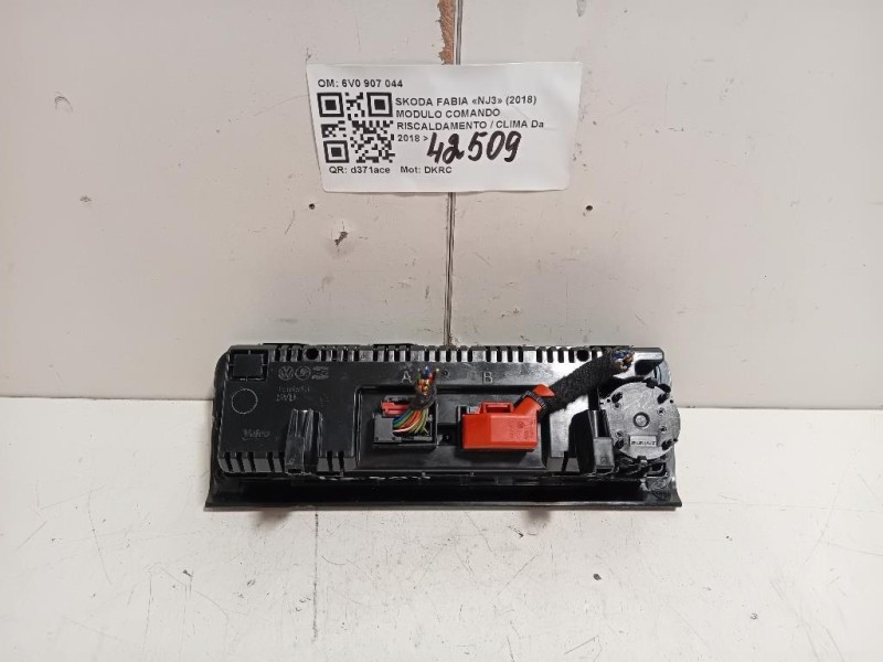 Modulo Comando Riscaldamento Clima 6V0 907 044 Skoda Fabia NJ3 2018
