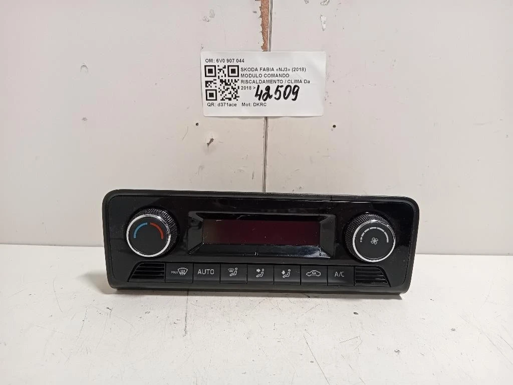 Modulo Comando Riscaldamento Clima 6V0 907 044 Skoda Fabia NJ3 2018