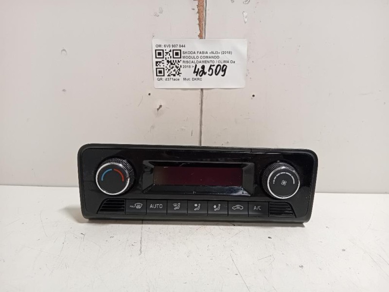Modulo Comando Riscaldamento Clima 6V0 907 044 Skoda Fabia NJ3 2018
