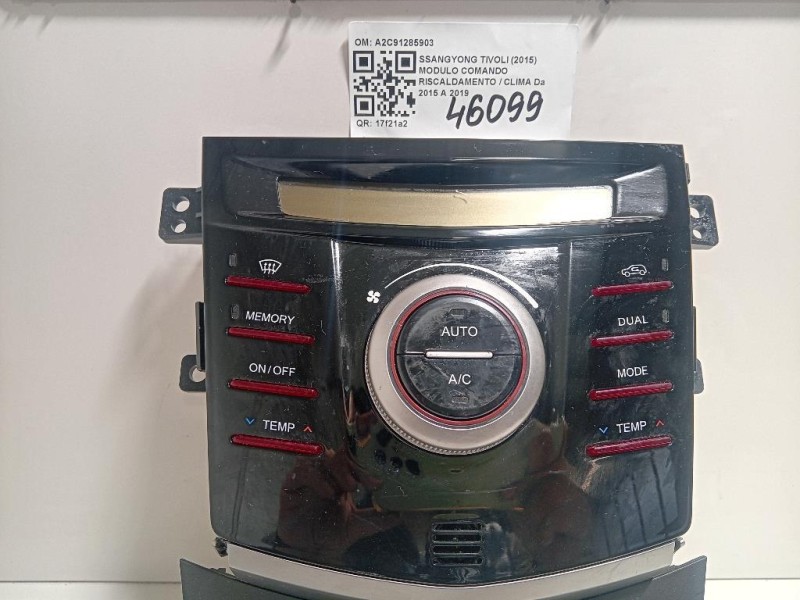 Modulo Comando Riscaldamento Clima A2C91285903 Ssangyong Tivoli 2015
