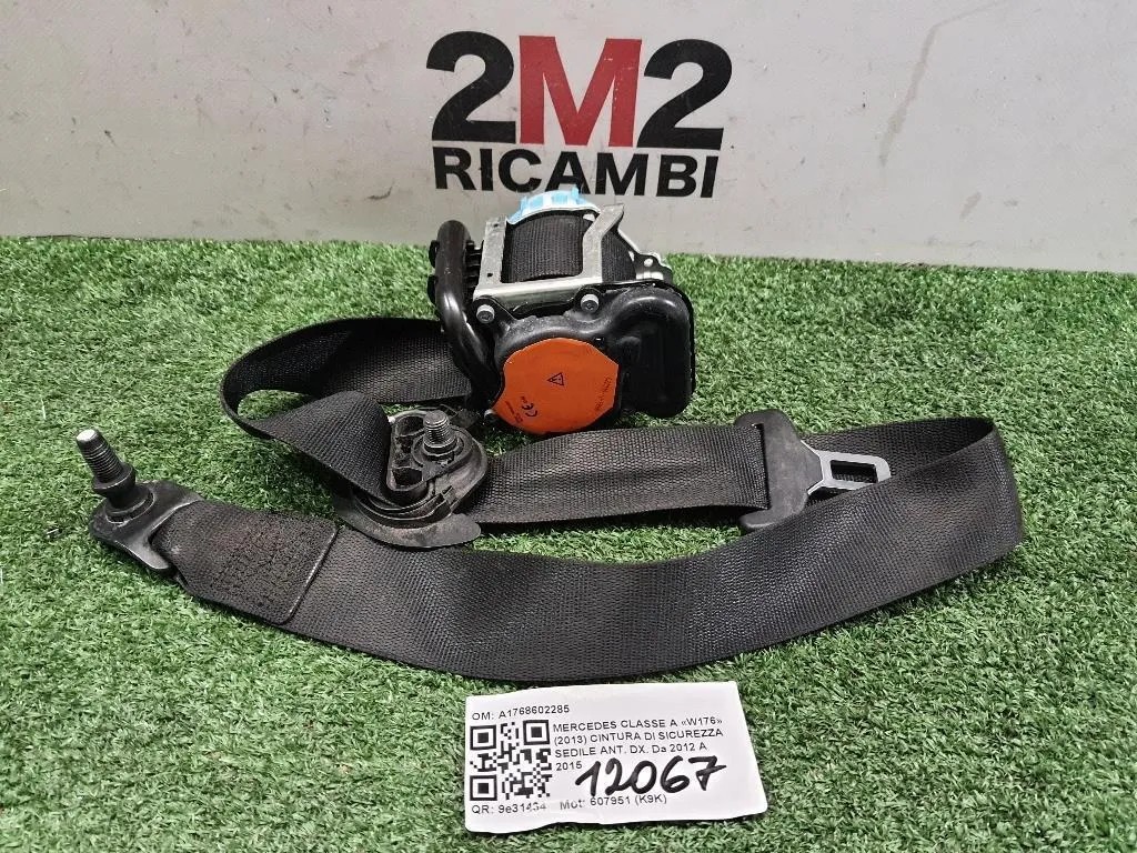 Cintura DI Sicurezza Sedile ANT DX A1768602285 Mercedes Classe A W176 2013