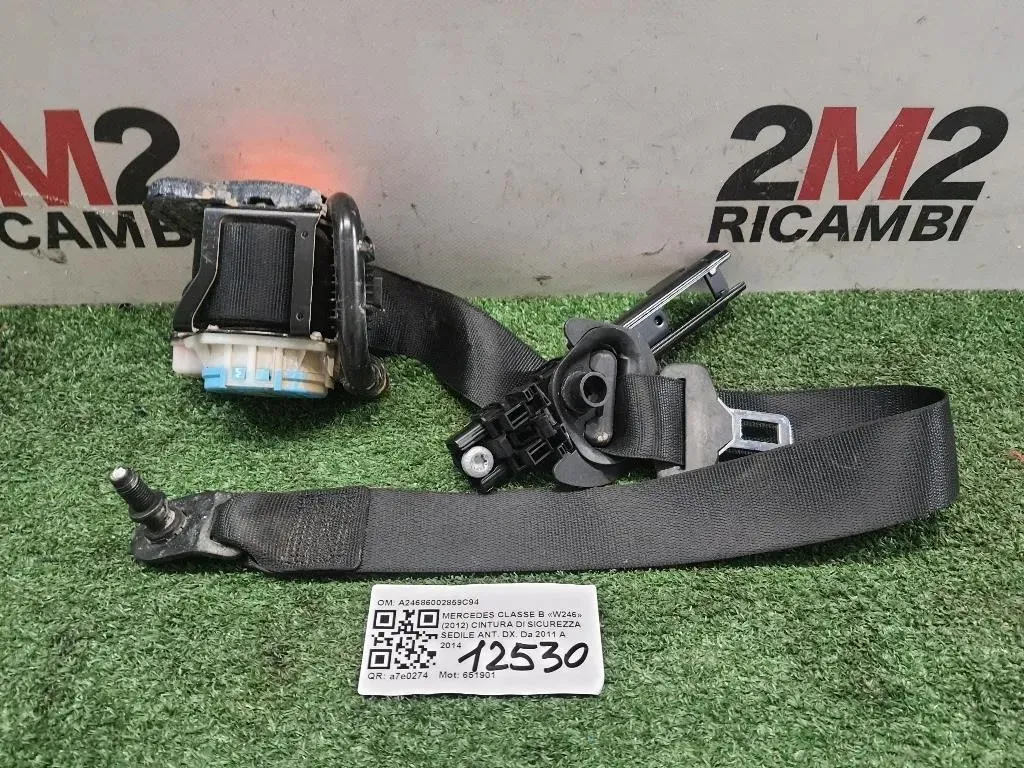 Cintura DI Sicurezza Sedile ANT DX A24686002859C94 Mercedes Classe B W246 2012
