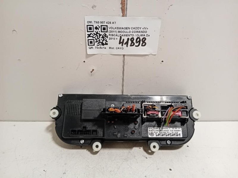 Modulo Comando Riscaldamento Clima 7N0907426AT Volkswagen Caddy IV 2011