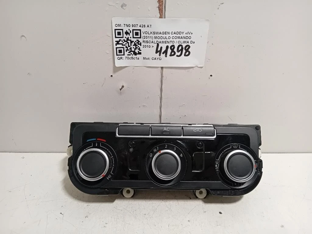 Modulo Comando Riscaldamento Clima 7N0907426AT Volkswagen Caddy IV 2011