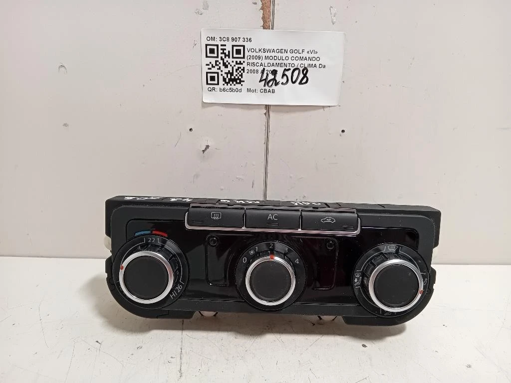 Modulo Comando Riscaldamento Clima 3C8907336 5HB009751 Volkswagen GOLF VI 2009