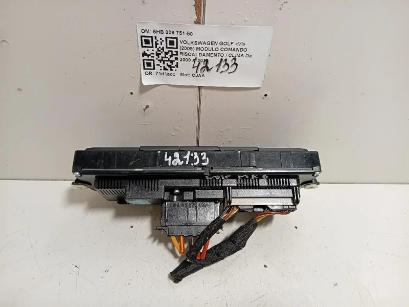 Modulo Comando Riscaldamento Clima 5HB 009 751-50 Volkswagen GOLF VI 2009