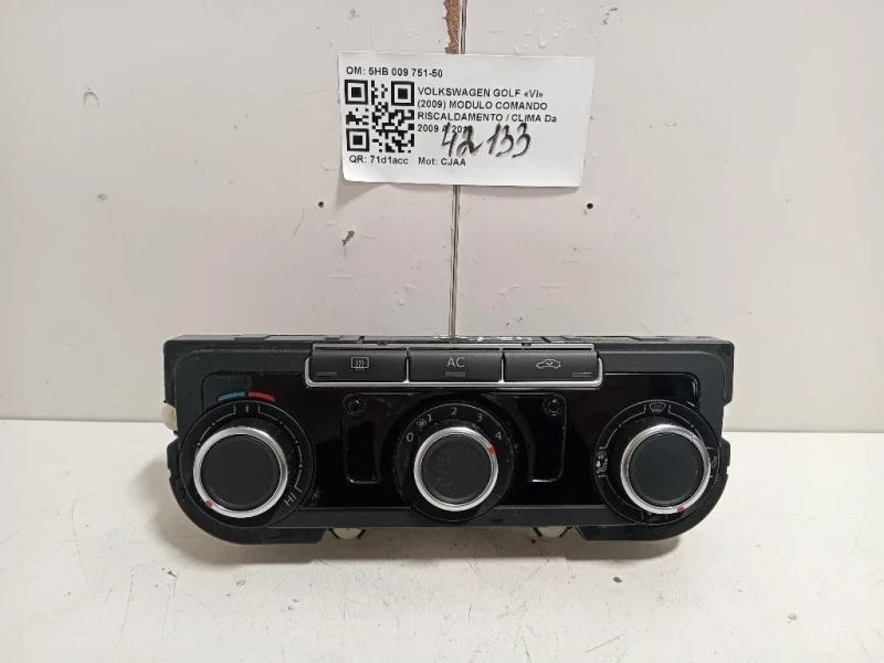 Modulo Comando Riscaldamento Clima 5HB 009 751-50 Volkswagen GOLF VI 2009