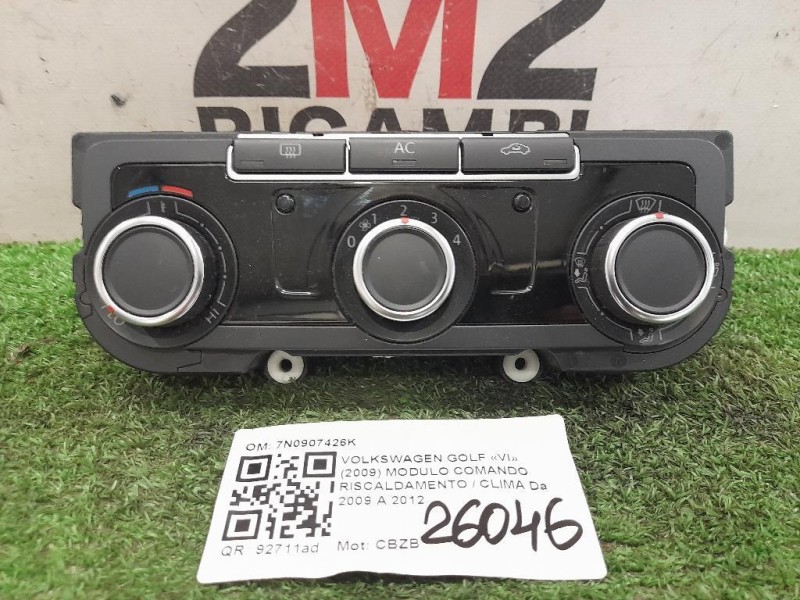 Modulo Comando Riscaldamento Clima 7N0907426K Volkswagen GOLF VI 2009